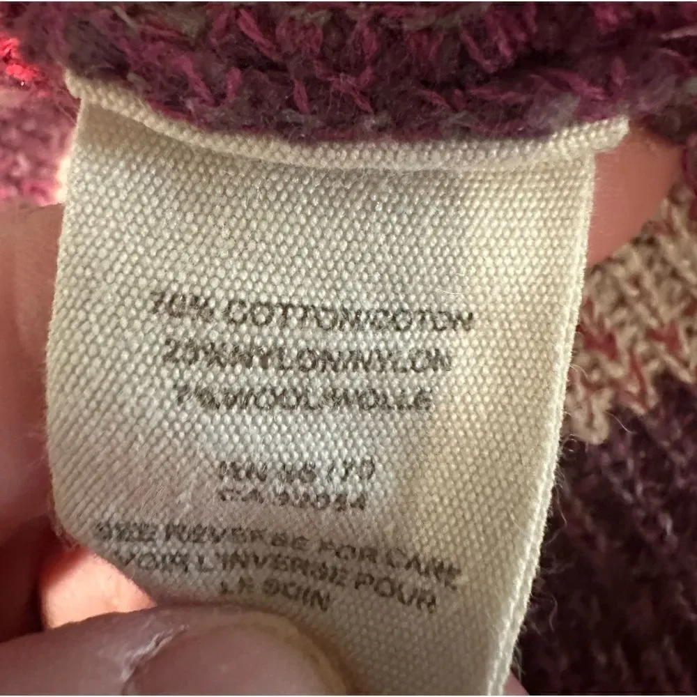 Free people striped v-neck sweater maroon